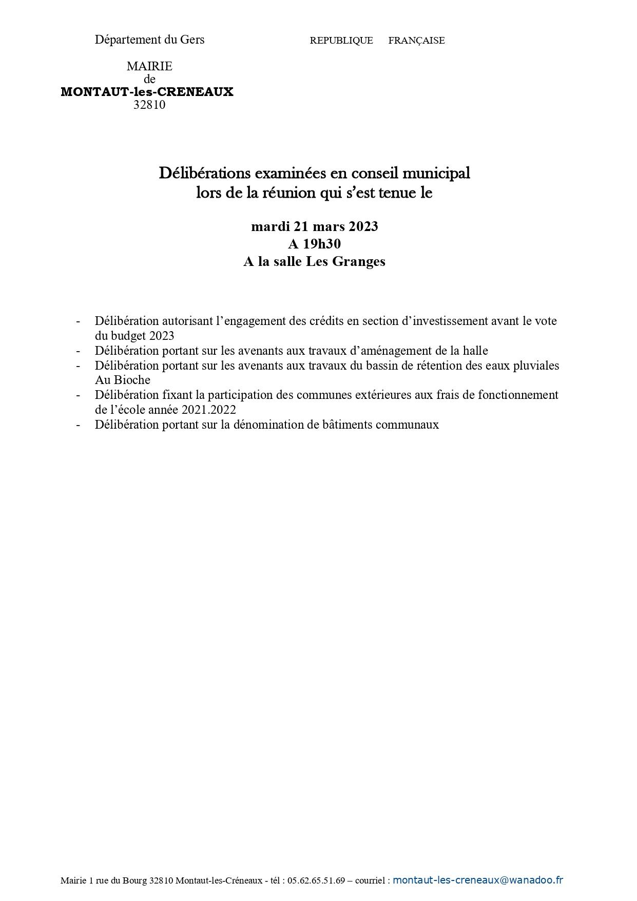 Deliberations examinees lors du cm du 21 03 2023 1